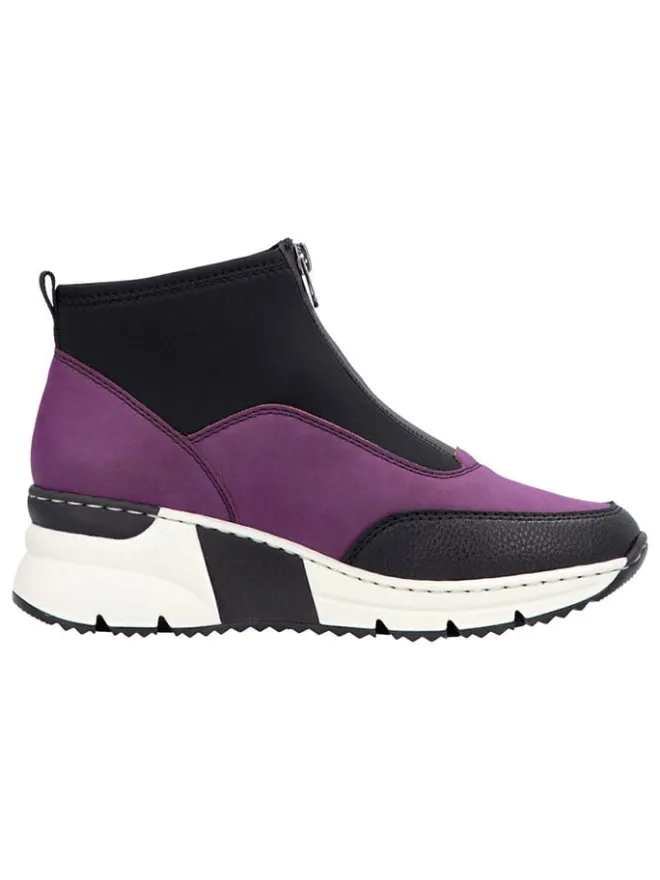 Keilslipper in Lila/ Schwarz>rieker New