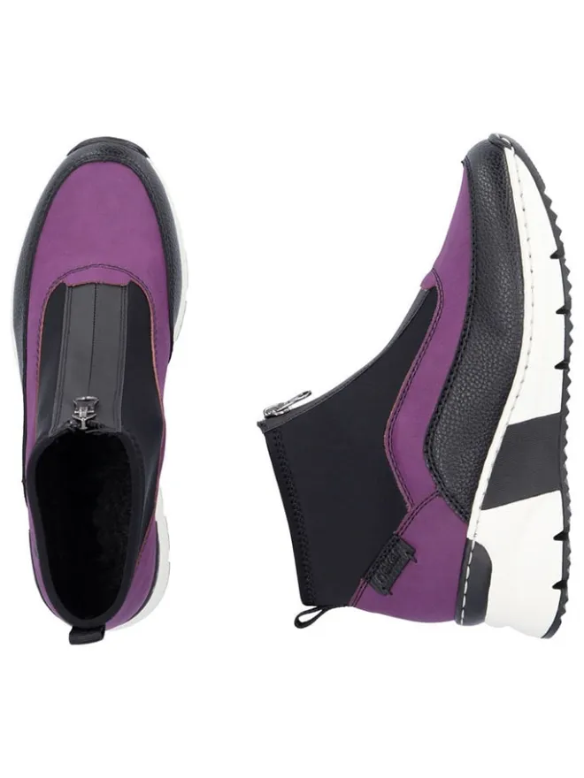 Keilslipper in Lila/ Schwarz>rieker New