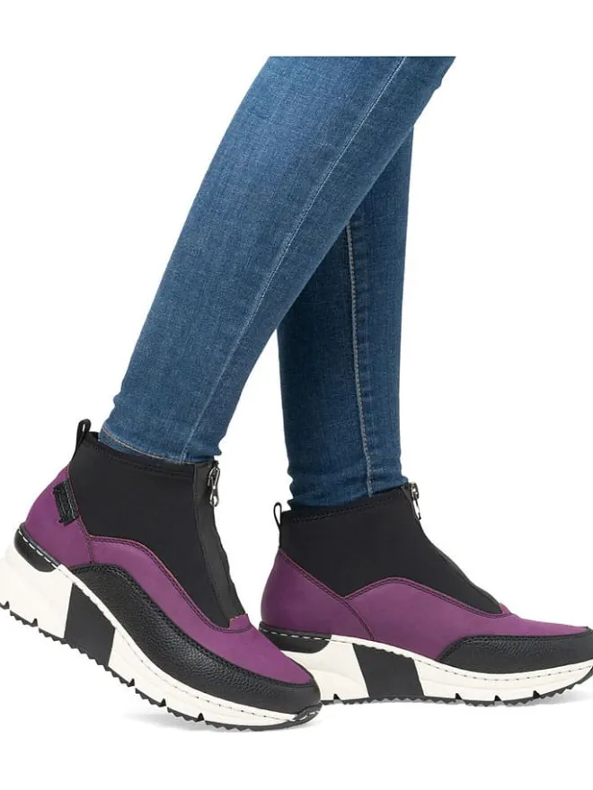Keilslipper in Lila/ Schwarz>rieker New