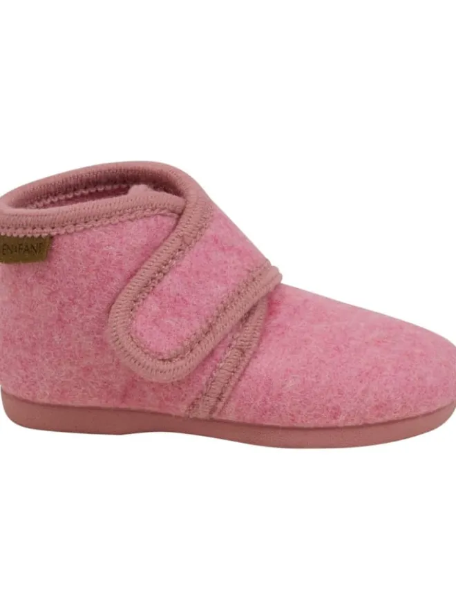 Kinder Hausschuh "Slippers Wool Hook and Loop" in Rosa>En Fant Online