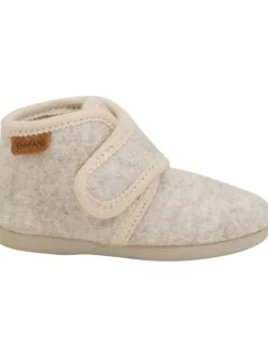 En Fant Hausschuhe^Kinder Hausschuh "Slippers Wool Hook and Loop" in Beige
