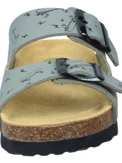 Klassische Pantoletten in khaki><noscript><img width=