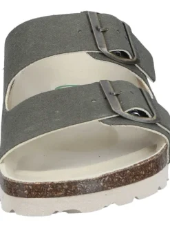 Klassische Pantoletten in khaki><noscript><img width=