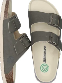 Klassische Pantoletten in khaki><noscript><img width=