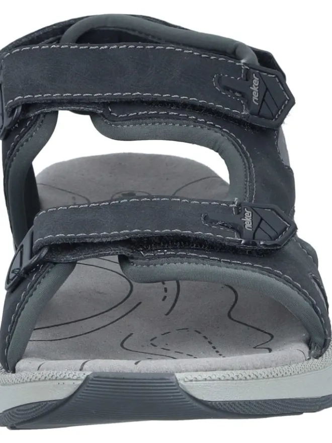 Klassische Sandaletten in schwarz/vulcano/cenere>rieker Clearance