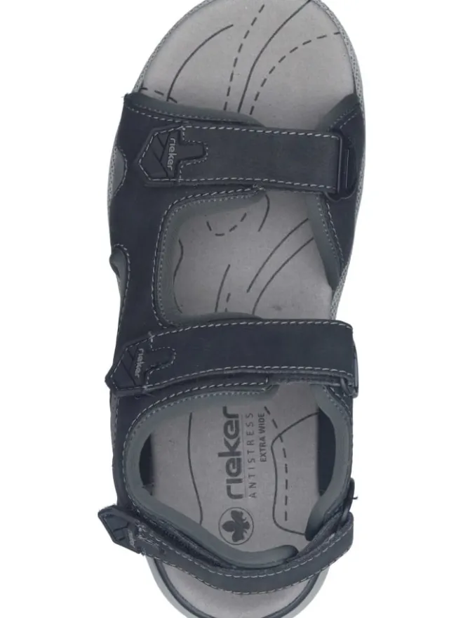 Klassische Sandaletten in schwarz/vulcano/cenere>rieker Clearance