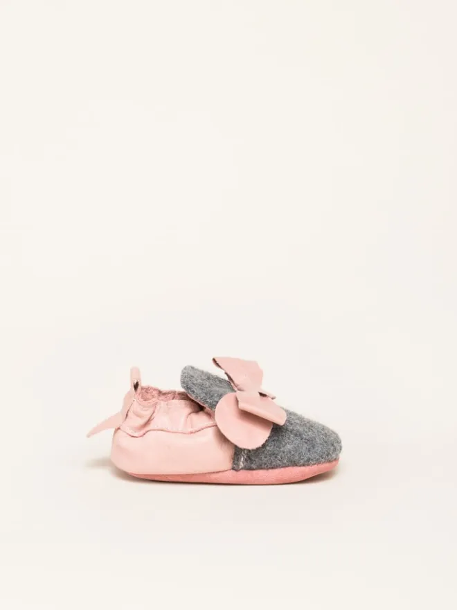 Gottstein Krabbelschuhe^Krabbelschuhe Bow in grau