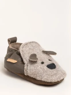 Gottstein Krabbelschuhe^Krabbelschuhe Dog Face in beige