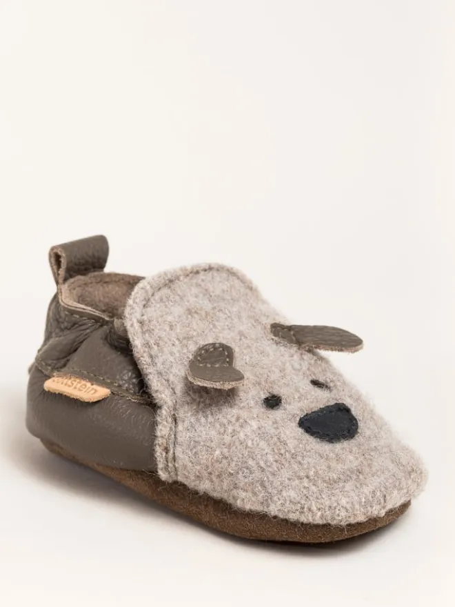 Gottstein Krabbelschuhe^Krabbelschuhe Dog Face in beige