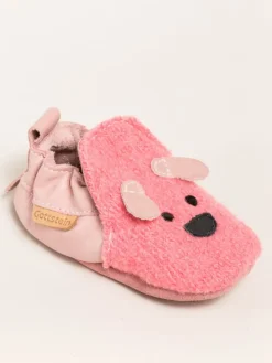 Gottstein Krabbelschuhe^Krabbelschuhe Dog Face in pink