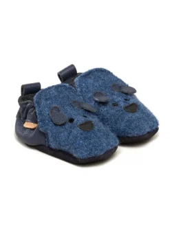Krabbelschuhe Dog Face in blau>Gottstein Sale