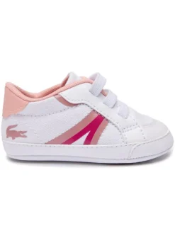 Krabbelschuhe in Weiß/Pink>Lacoste Hot