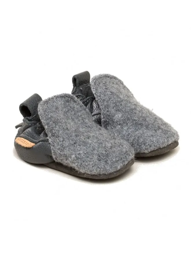 Gottstein Krabbelschuhe^Krabbelschuhe Plain in grau