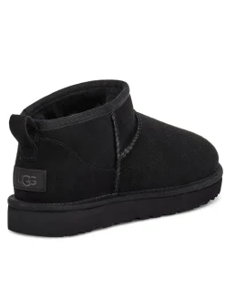 Lammfell-Ankle-Boots in Schwarz><noscript><img width=