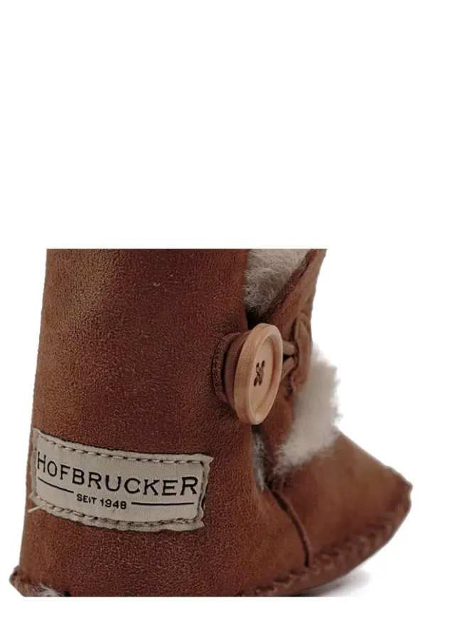 Lammfell-Babyschuhe in Braun>Hofbrucker New