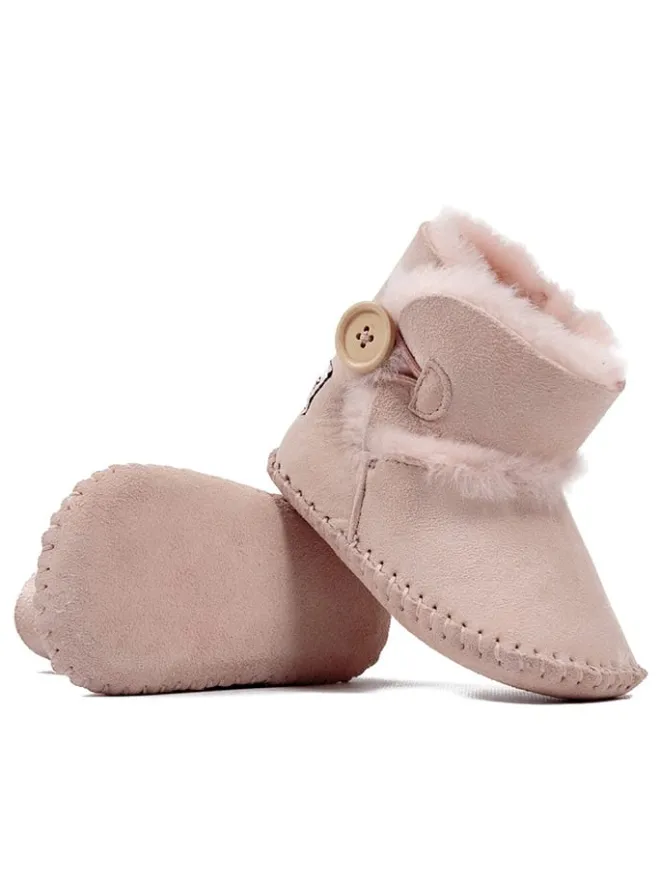 Lammfell-Babyschuhe in Rosa>Hofbrucker Online
