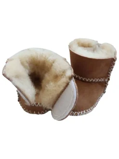 Lammfell-Boots in Braun><noscript><img width=