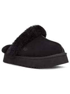UGG Hausschuhe|Clogs & Pantoletten^Lammfell-Hausschuhe "Disquette" in Schwarz