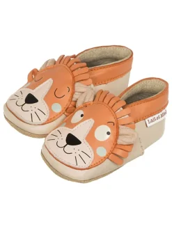 Lammleder-Krabbelschuhe "Lion" in Hellbraun>Lait et Miel New