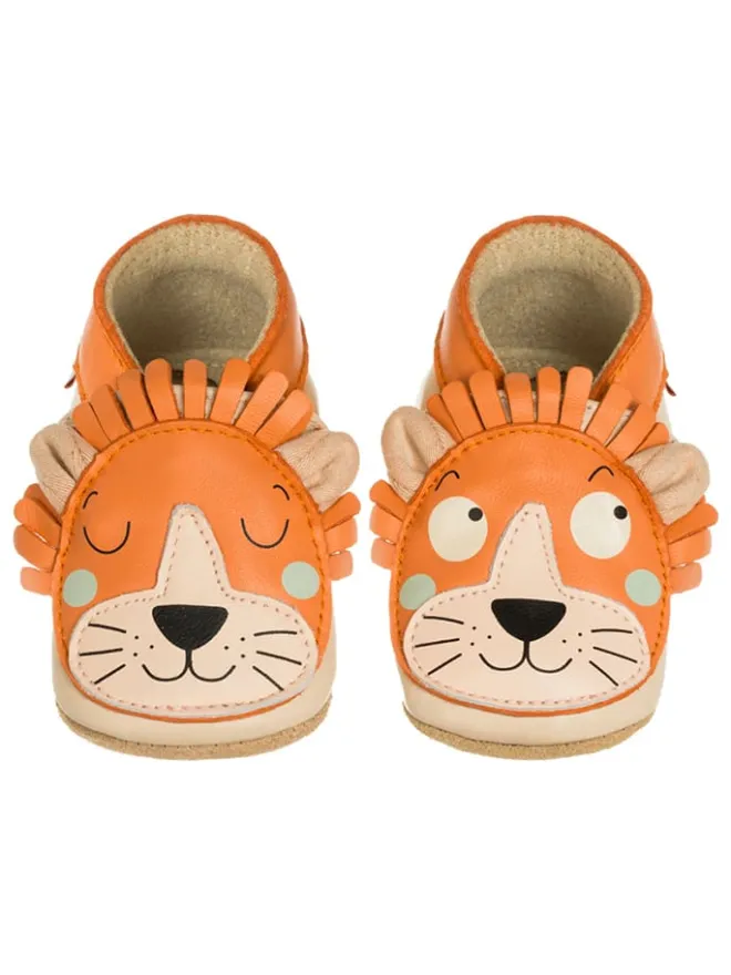 Lammleder-Krabbelschuhe "Lion" in Hellbraun>Lait et Miel New