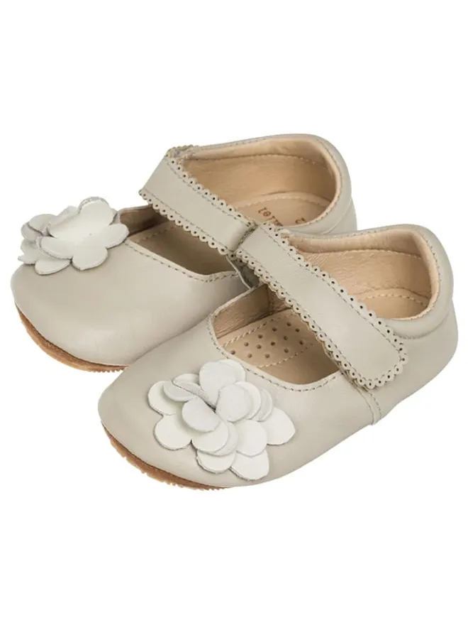 Lait et Miel Lauflernschuhe^Lammleder-Lauflernschuhe "Siloé" in Hellgrau