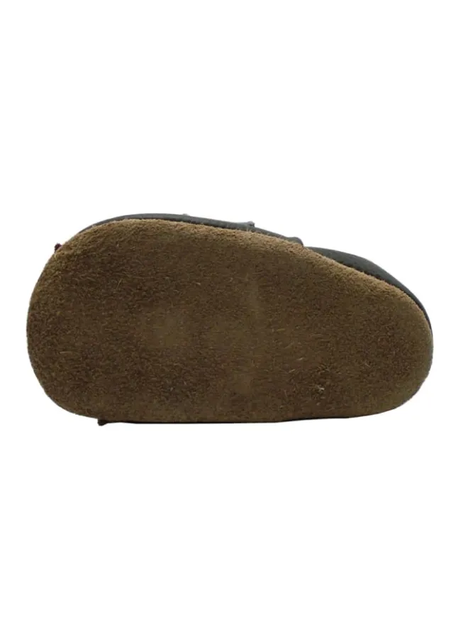 Mejale Krabbelschuhe^Leder Babyschuhe mit buntem Sternmuster, rutschfeste Sohle, schwarz