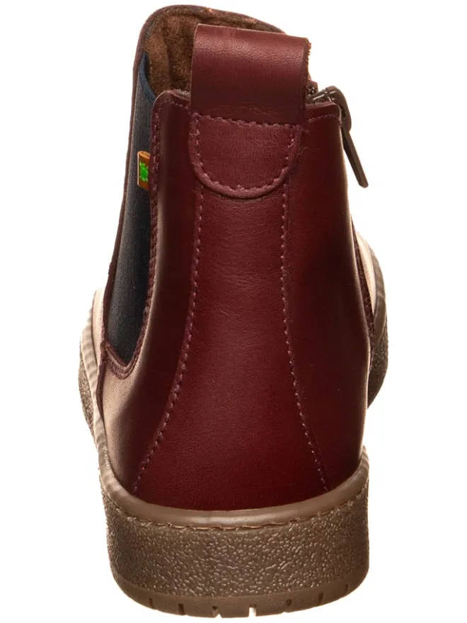 Leder Chelsea-Boots in Dunkelrot>El Naturalista Hot