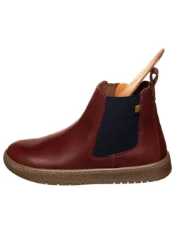Leder Chelsea-Boots in Dunkelrot><noscript><img width=