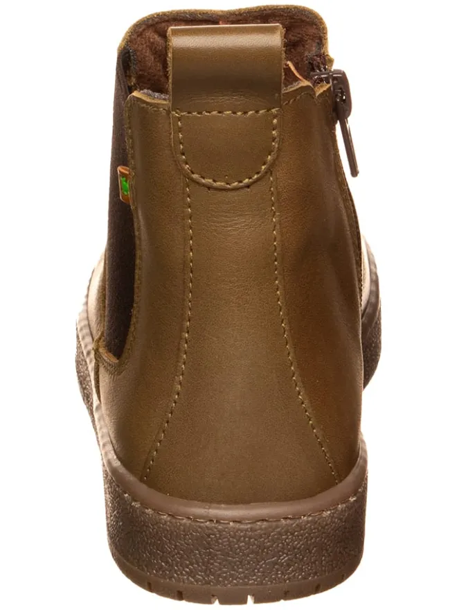 Leder Chelsea-Boots in Oliv>El Naturalista Clearance
