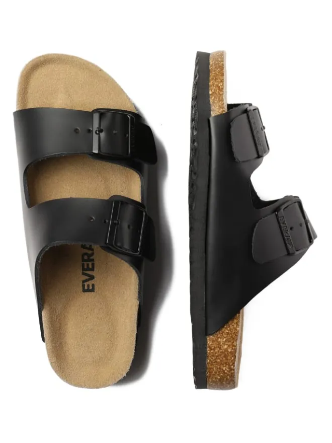 EVERAU Australia Hausschuhe|Sandalen & Pantoletten^Leder Sandalen Duck in Schwarzes Leder