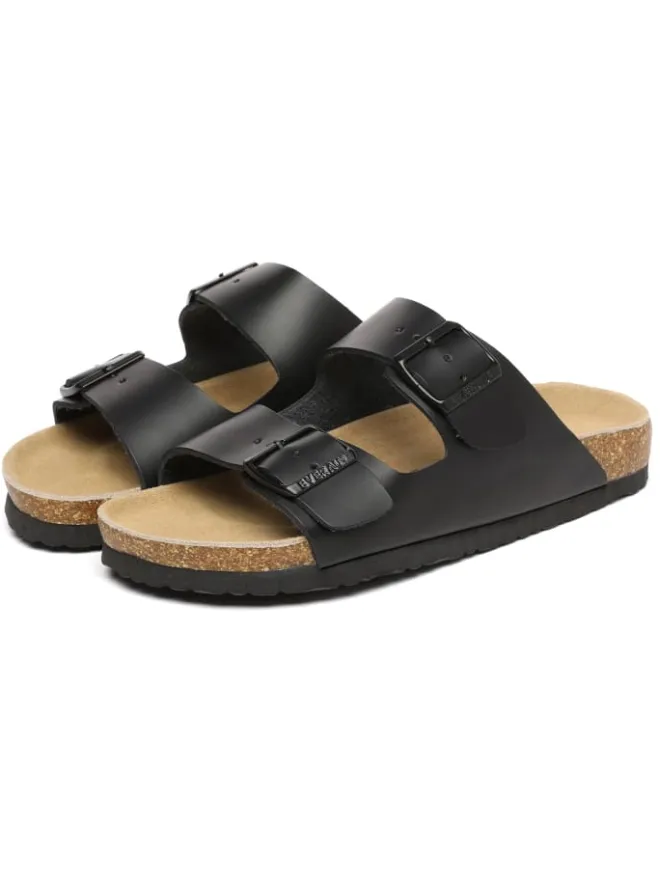 EVERAU Australia Hausschuhe|Sandalen & Pantoletten^Leder Sandalen Duck in Schwarzes Leder