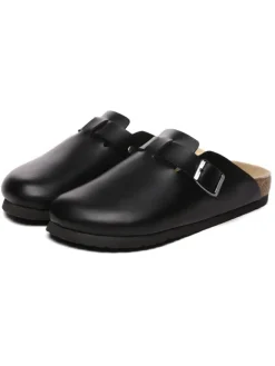 EVERAU Australia Hausschuhe^Leder Sandalen Hardhead in Schwarzes Leder