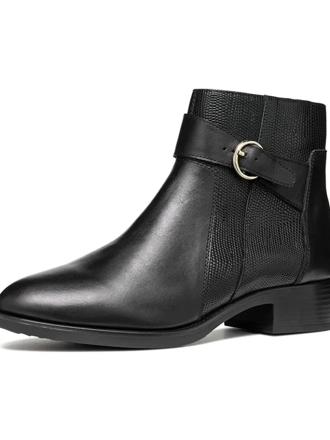 Geox Stiefeletten^Leder-Ankle-Boots "Felicity" in Schwarz