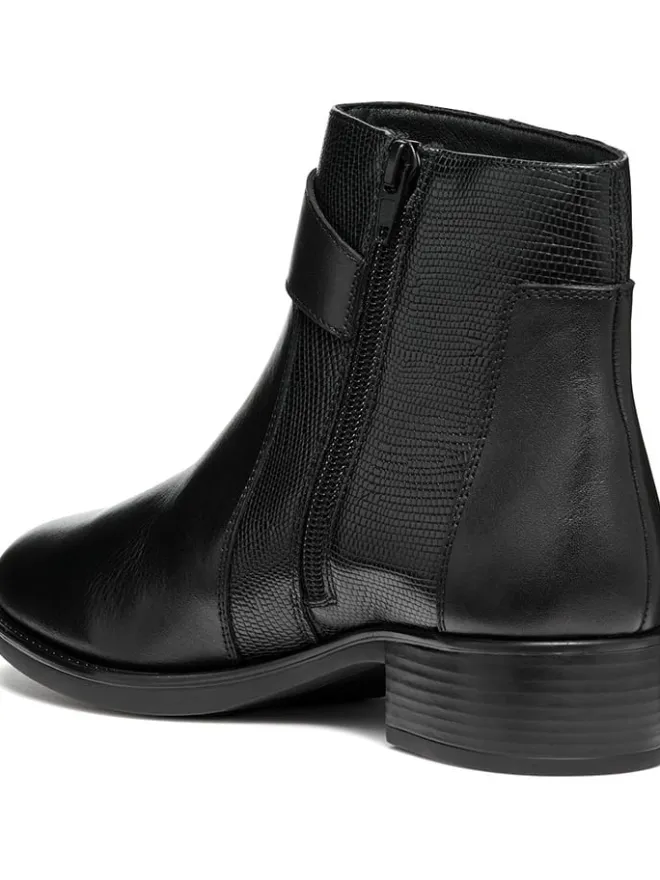 Geox Stiefeletten^Leder-Ankle-Boots "Felicity" in Schwarz