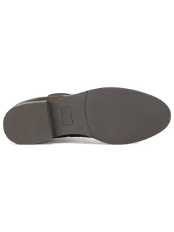Leder-Ankle-Boots in Braun><noscript><img width=