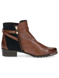 Caprice Stiefeletten^Leder-Ankle-Boots in Hellbraun