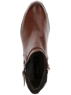 Caprice Stiefeletten^Leder-Ankle-Boots in Hellbraun