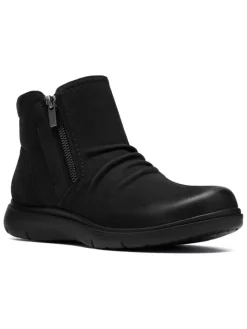 Clarks Stiefeletten^Leder-Ankle-Boots in Schwarz