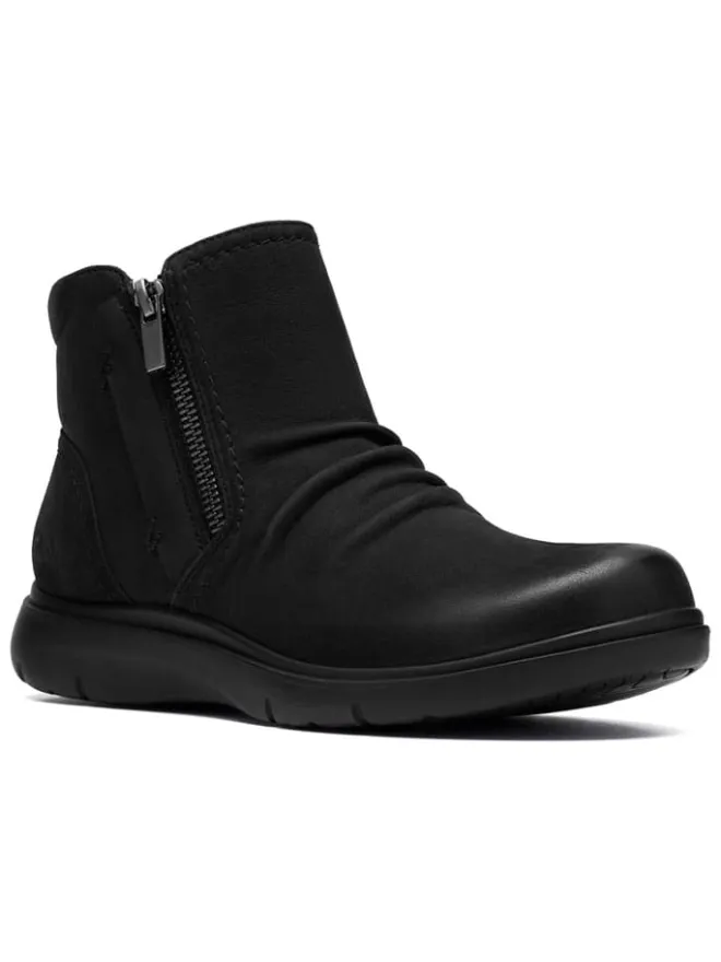 Clarks Stiefeletten^Leder-Ankle-Boots in Schwarz