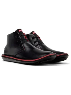 Leder-Ankle-Boots in Schwarz>Camper Clearance