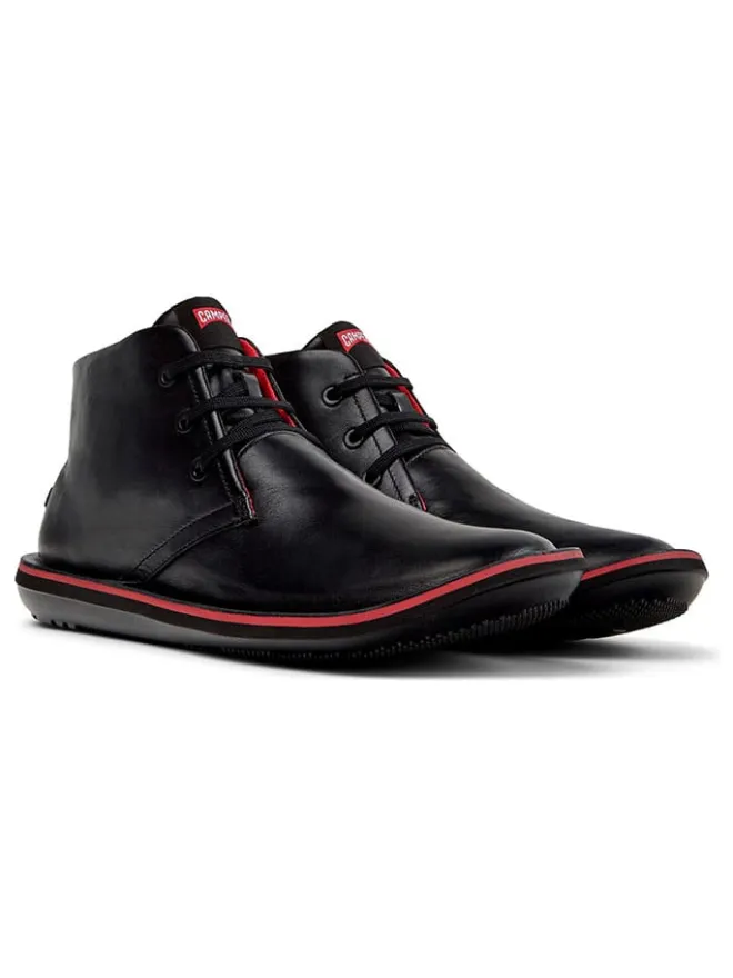 Leder-Ankle-Boots in Schwarz>Camper Clearance