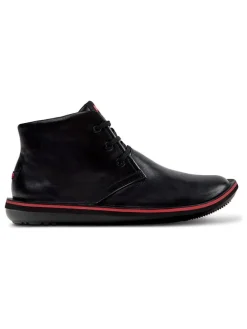 Leder-Ankle-Boots in Schwarz>Camper Clearance