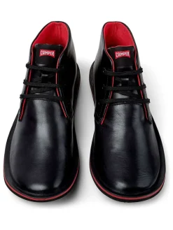 Leder-Ankle-Boots in Schwarz><noscript><img width=