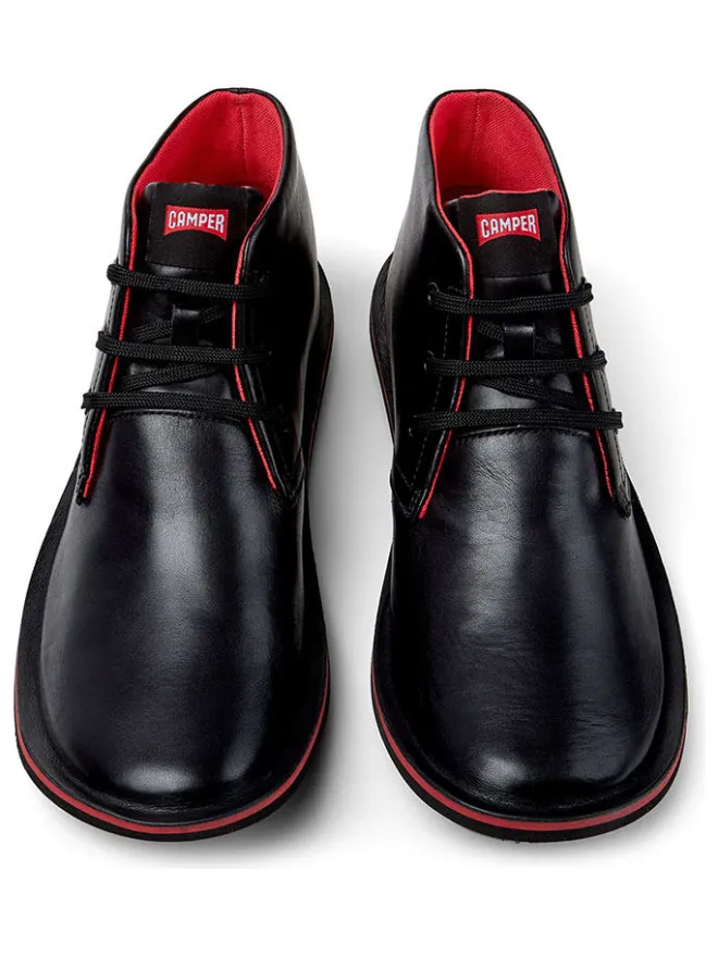 Leder-Ankle-Boots in Schwarz>Camper Clearance