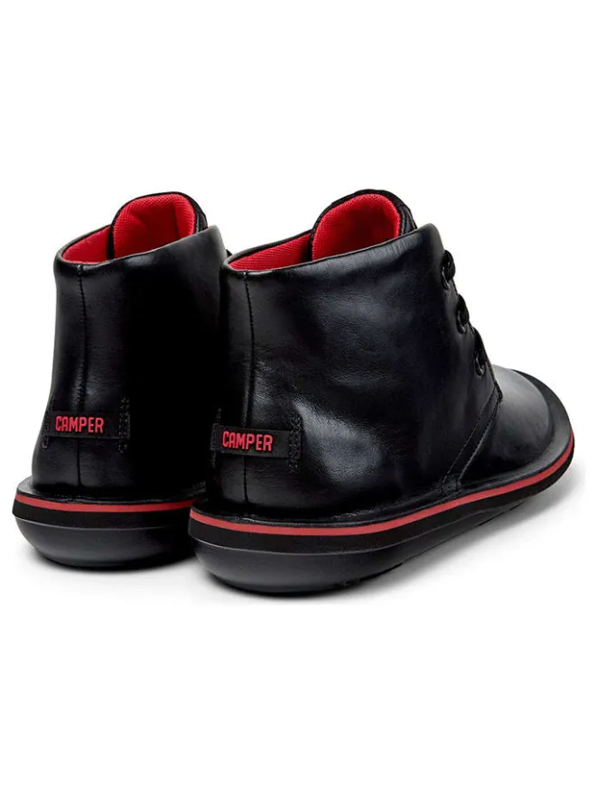 Leder-Ankle-Boots in Schwarz>Camper Clearance