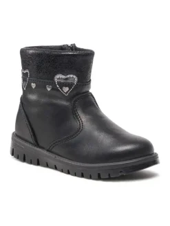 Leder-Ankle-Boots in Schwarz><noscript><img width=