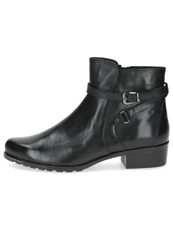 Leder-Ankle-Boots in Schwarz>Caprice New