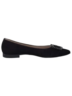 Leder-Ballerinas in Schwarz><noscript><img width=