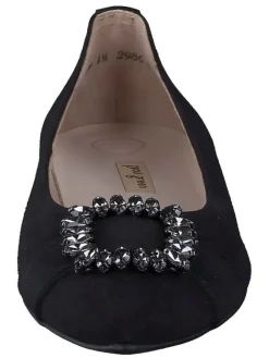 Leder-Ballerinas in Schwarz><noscript><img width=