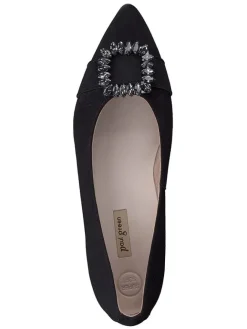 Leder-Ballerinas in Schwarz><noscript><img width=